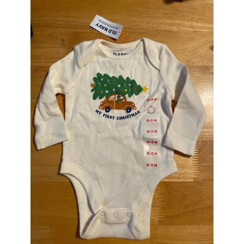 Old Navy My First Christmas one piece outfit 0/3 mon